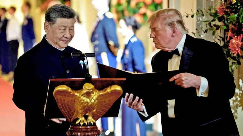 Trump na Xi babwiranye amagambo asize umunyu  ubwo basangiraga ifunguro